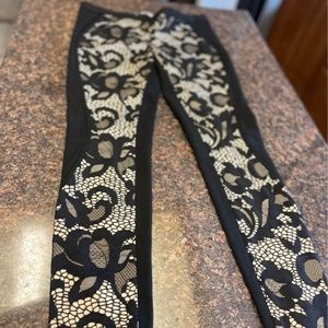 Diane Von Furstenberg Black Lace Pants 6